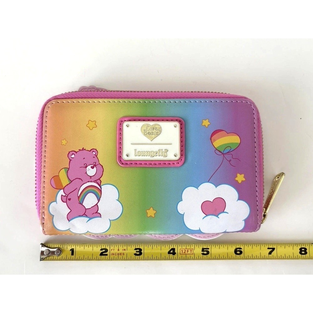 NEW Loungefly Care Bears Stare Rainbow Zip Around Wallet *flaw - Picture 5 of 9